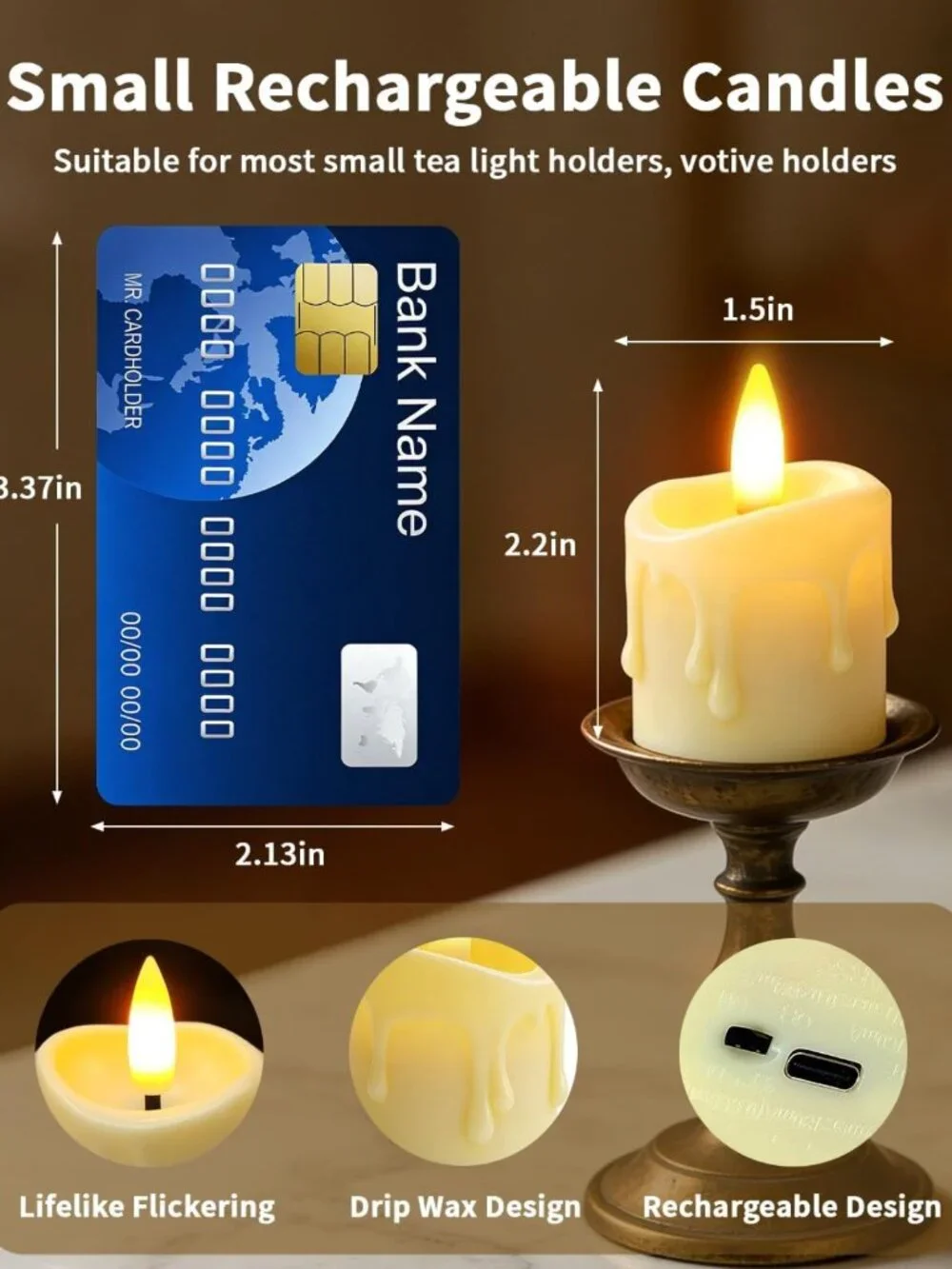 24 Pack Rechargeable Flameless Candles with Remote & Timer - Perfect for Home